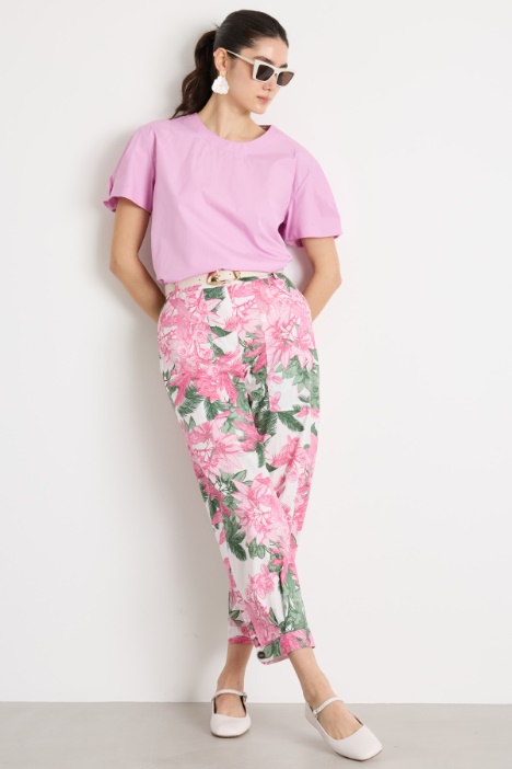 Printed carrot-fit trousers Intrend