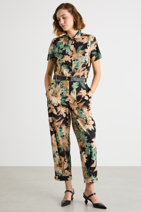 Printed carrot-fit trousers Intrend