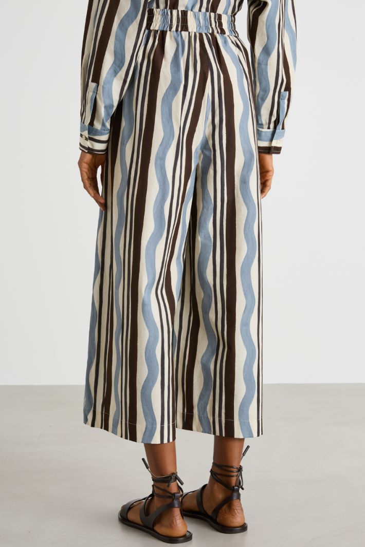 Printed poplin trousers Intrend - 4