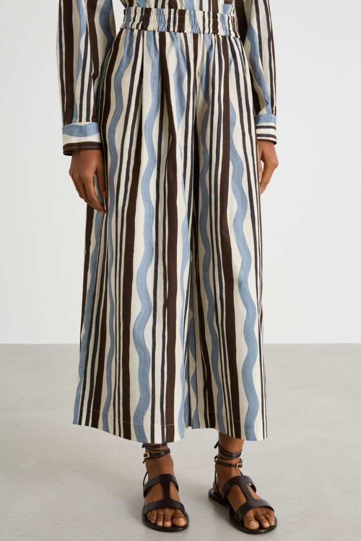 Printed poplin trousers Intrend - 2