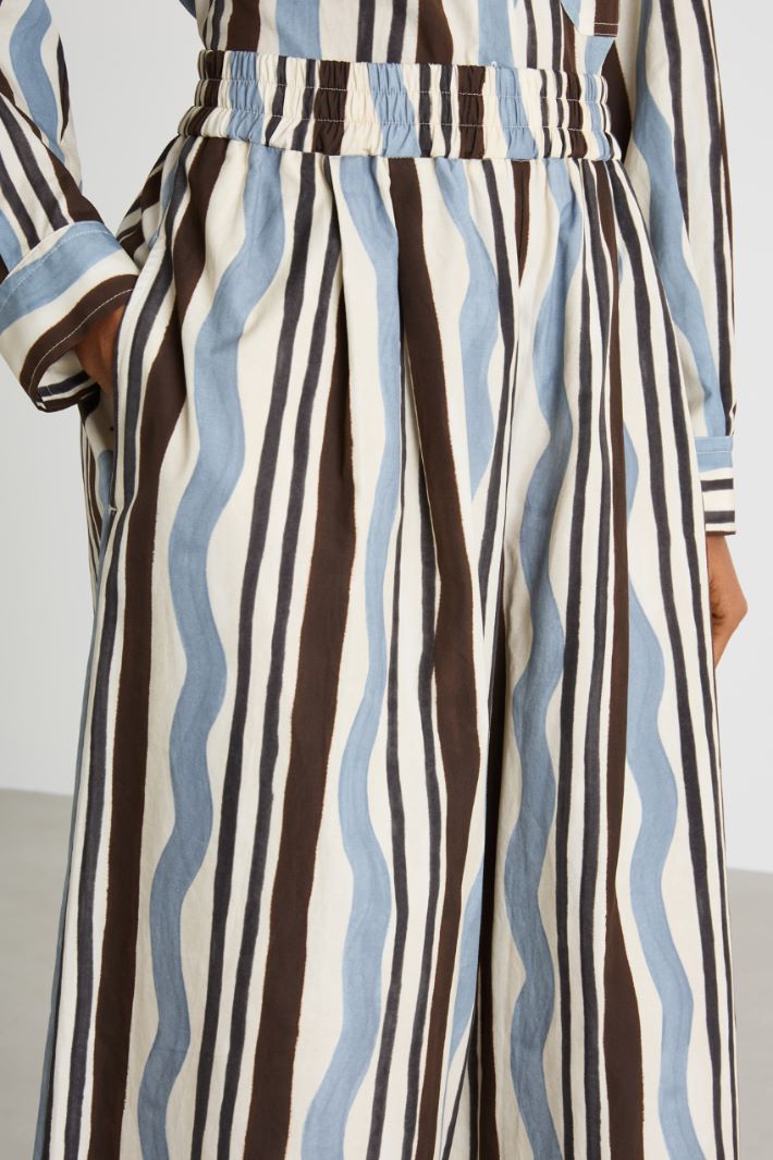 Printed poplin trousers Intrend - 3