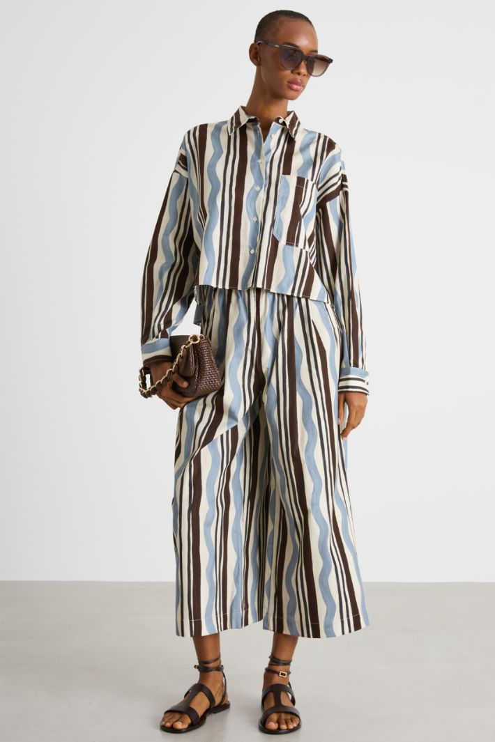 Printed poplin trousers Intrend