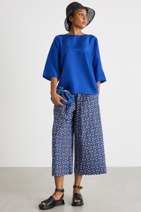 Printed poplin trousers Intrend