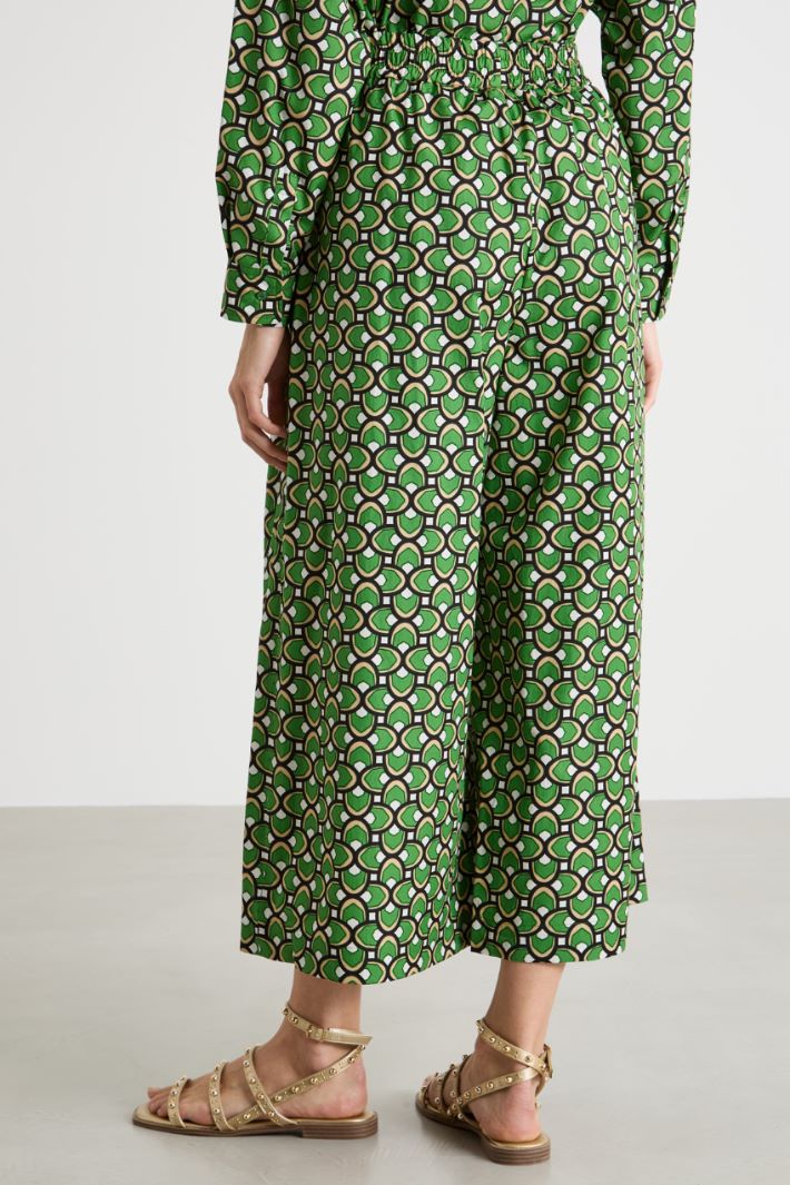 Printed poplin trousers Intrend - 4