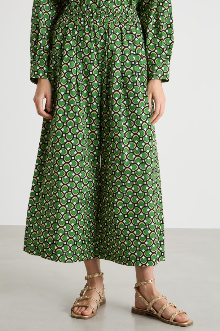 Printed poplin trousers Intrend - 2