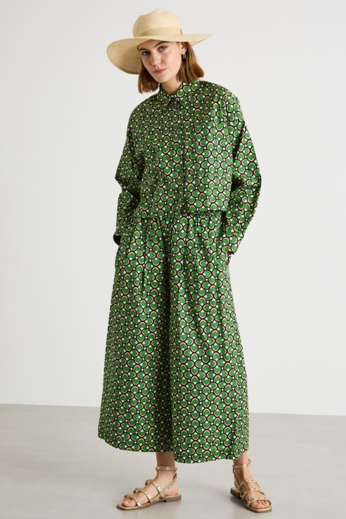 Printed poplin trousers Intrend