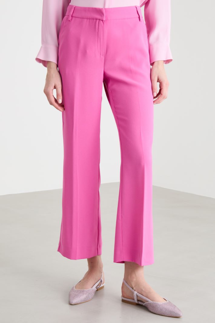 Slightly Flared Crêpe Trousers Intrend - 2