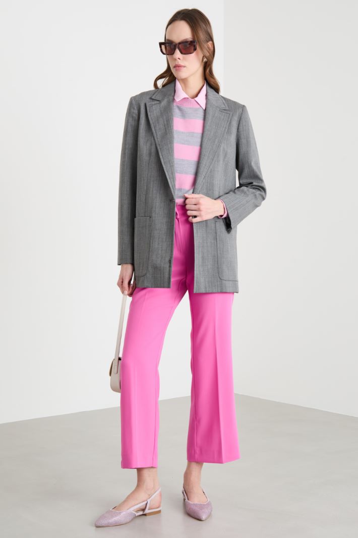 Slightly Flared Crêpe Trousers Intrend