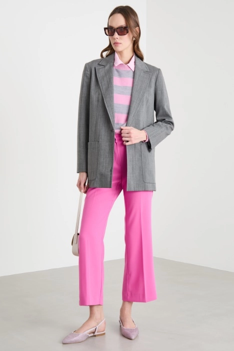 Slightly Flared Crêpe Trousers - Intrend