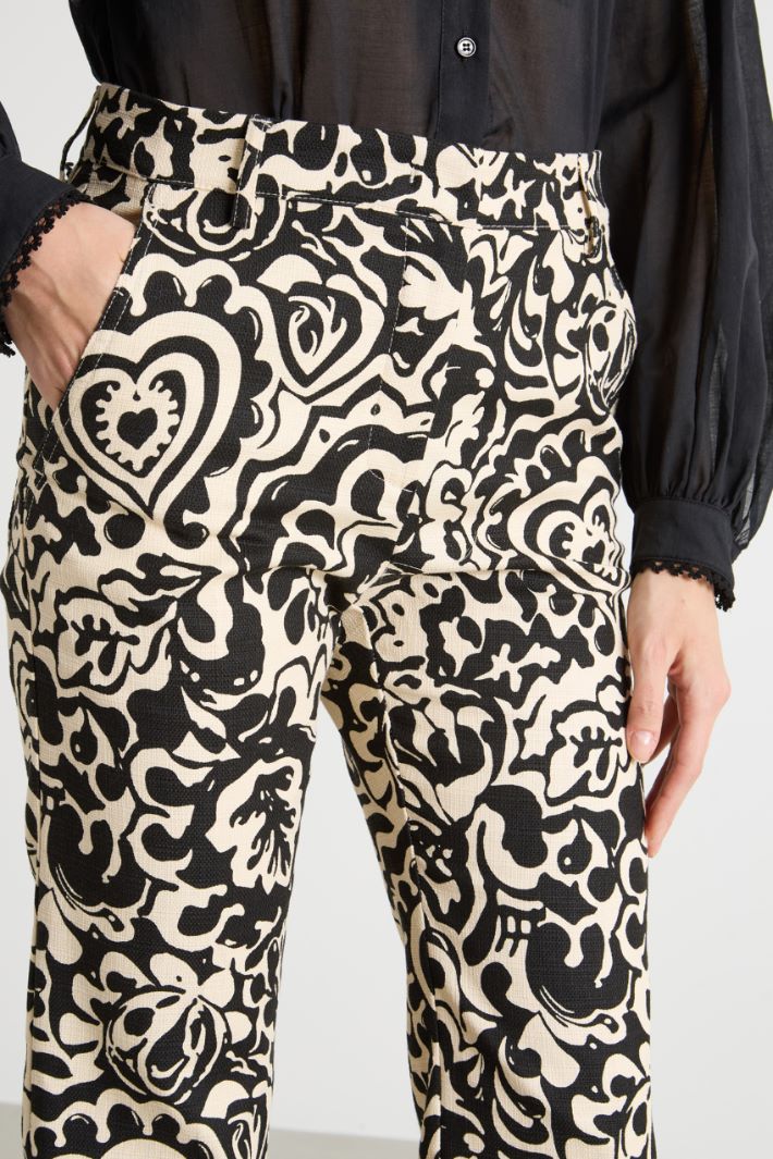 Printed panama trousers Intrend - 3