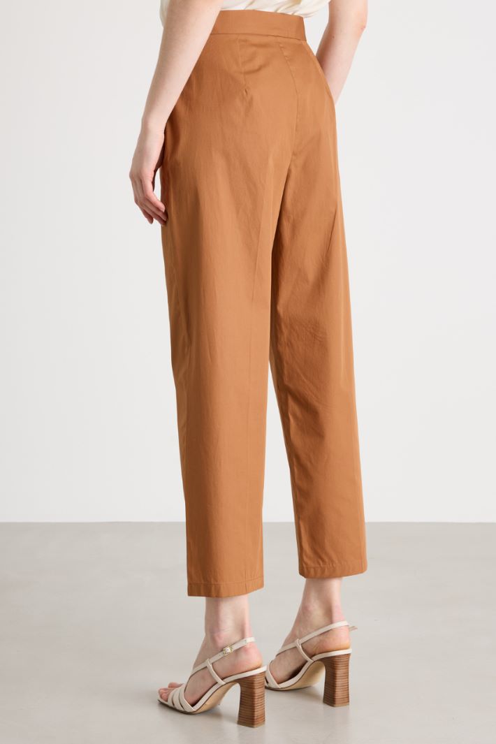 Pantalone dritto in popeline Intrend - 4
