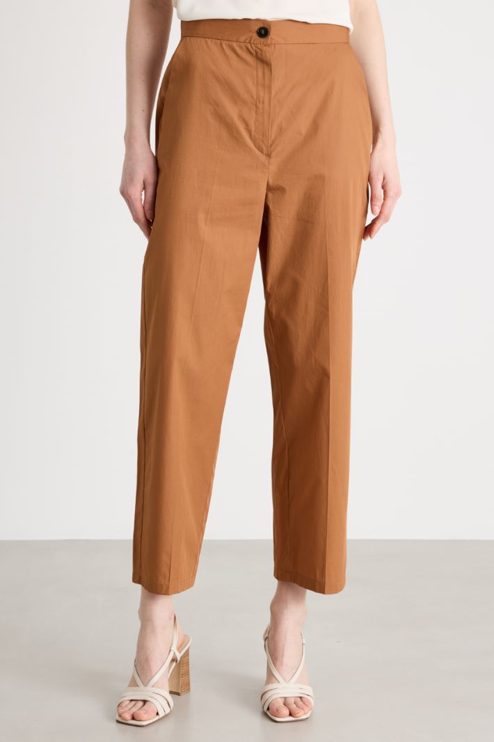 Pantalone dritto in popeline Intrend - 2