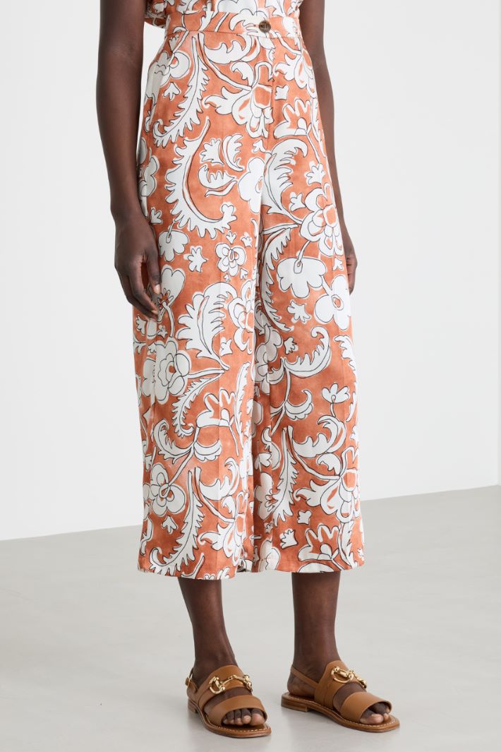 Pantalone in twill stampato Intrend - 2