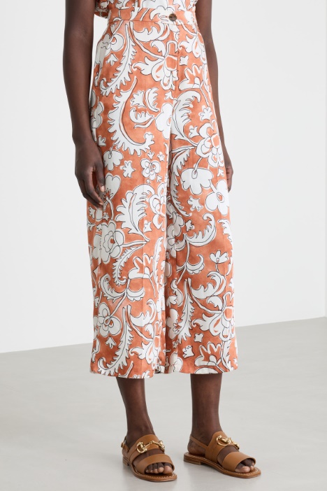 Pantalone in twill stampato