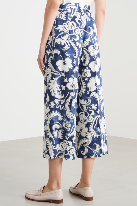 Pantalone in twill stampato