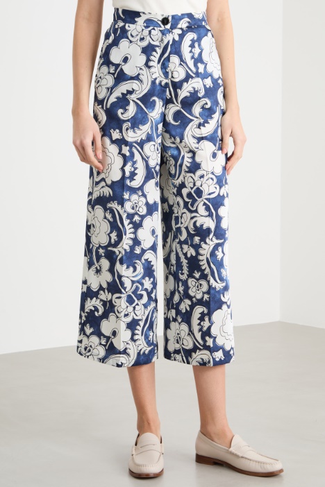 Pantalone in twill stampato