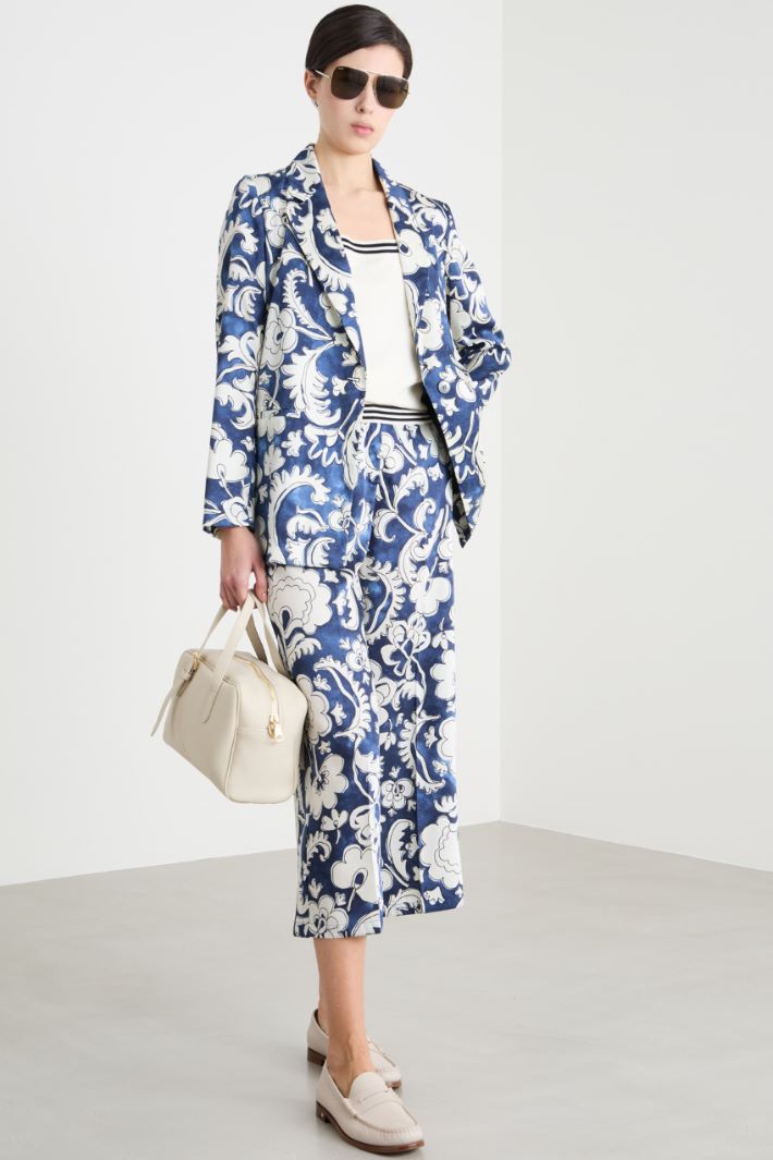 Printed twill trousers Intrend