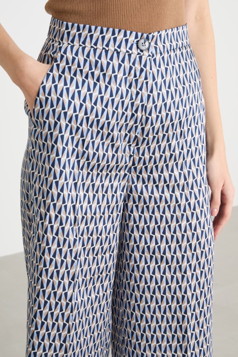 Pantalone in twill stampato