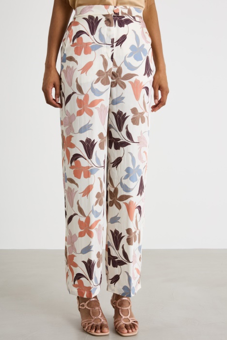 Pantalón recto de twill