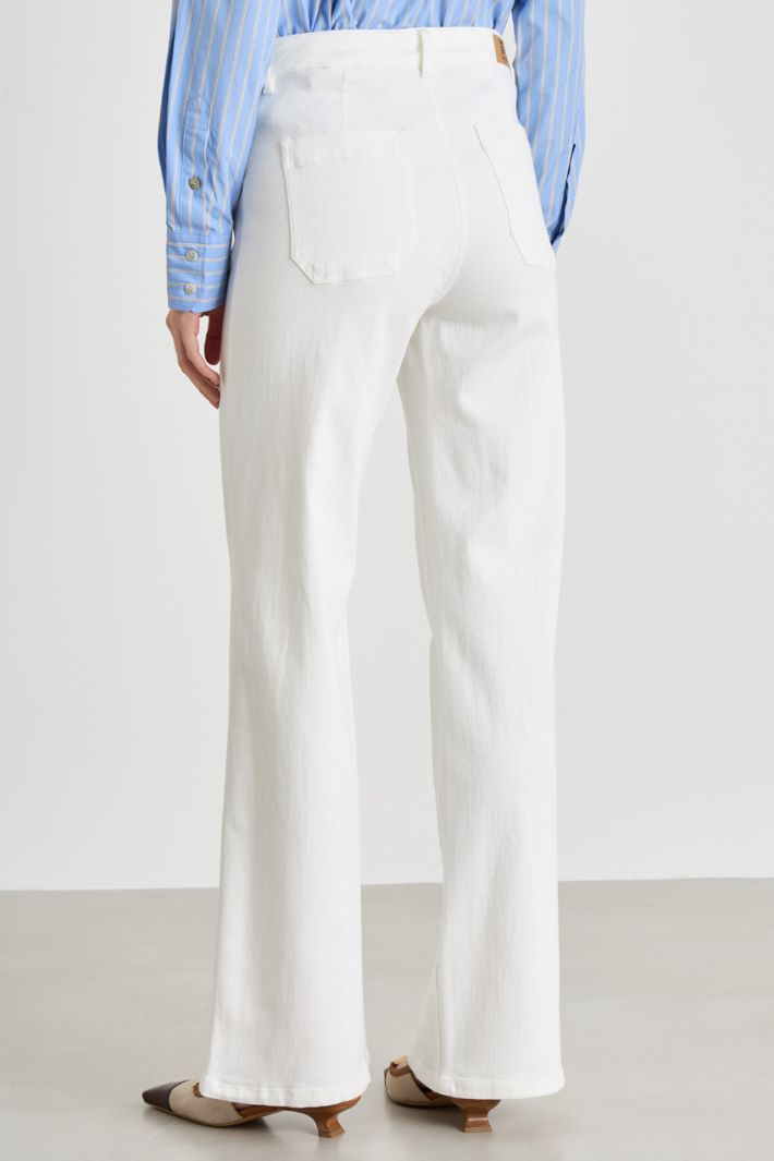 Patch-Pocket Stretch Gabardine Trousers Intrend - 4