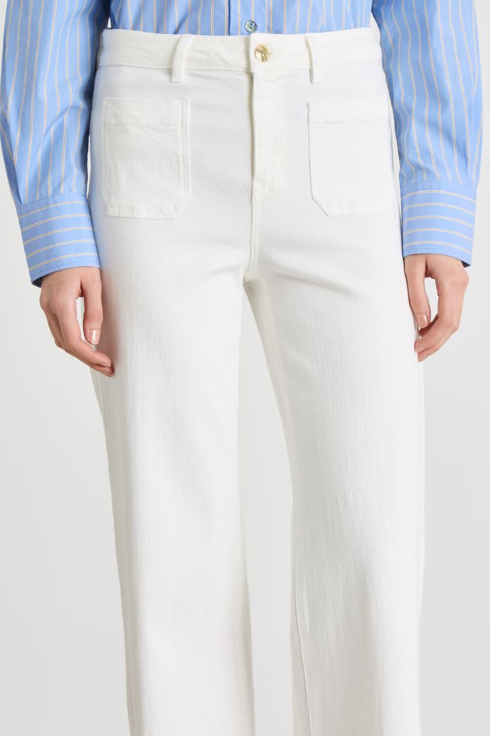 Patch-Pocket Stretch Gabardine Trousers Intrend - 3