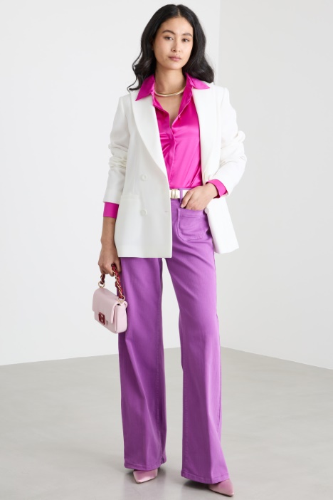 Patch-Pocket Stretch Gabardine Trousers Intrend