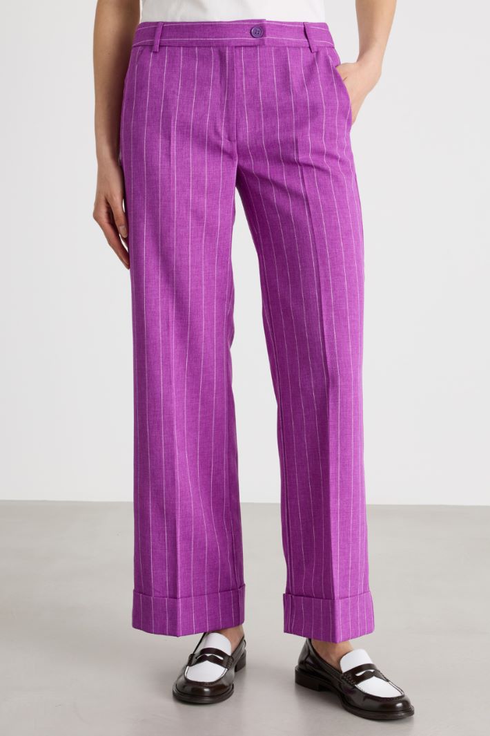 Straight-Leg Turn-Up Trousers Intrend - 2