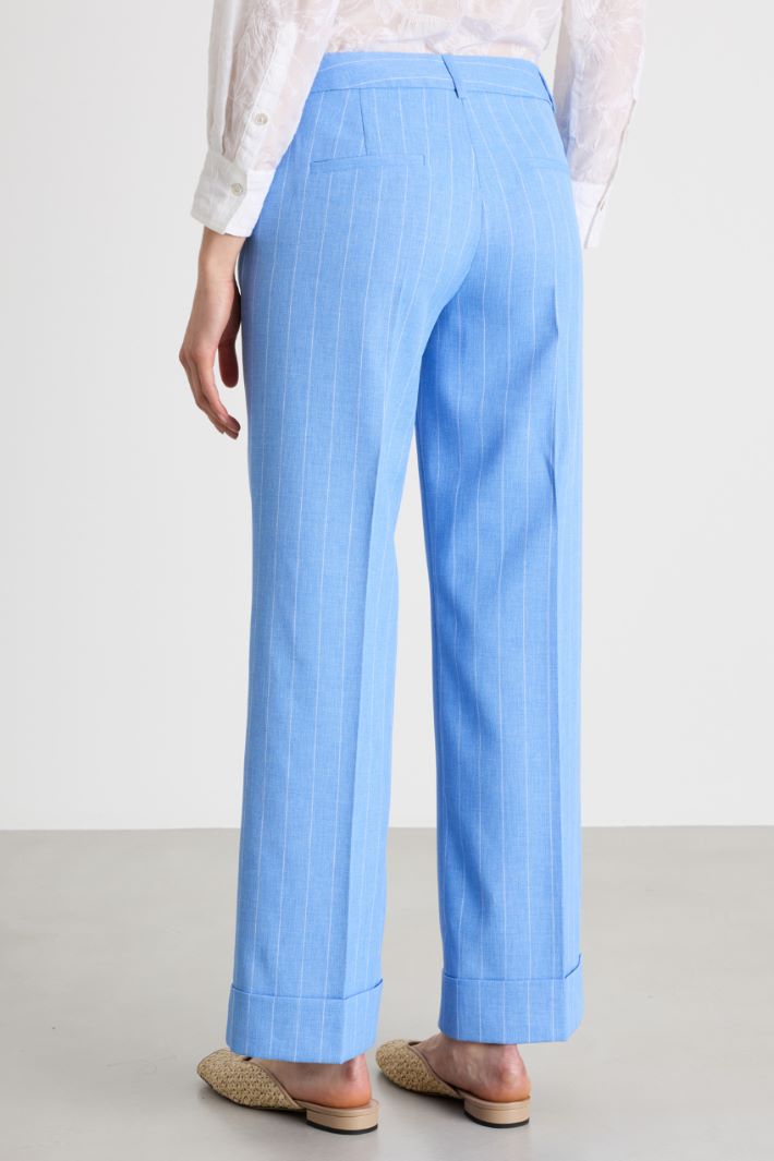 Straight-Leg Turn-Up Trousers Intrend - 4