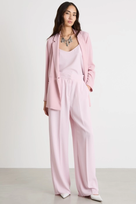 Wide-leg matte satin trousers - Intrend