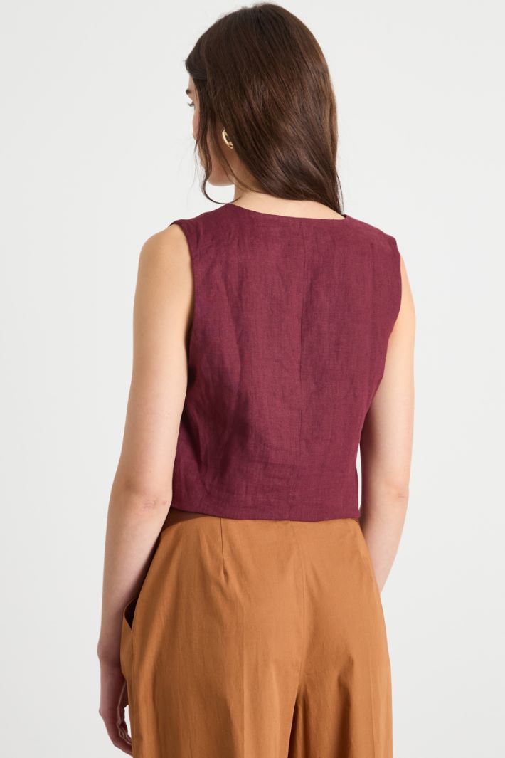 Gilet aderente in tela Intrend - 4