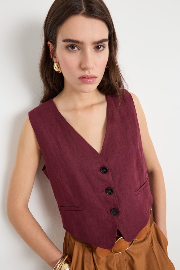 Gilet aderente in tela Intrend - 3