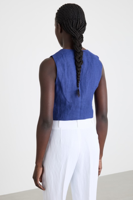 Chaleco entallado de lino