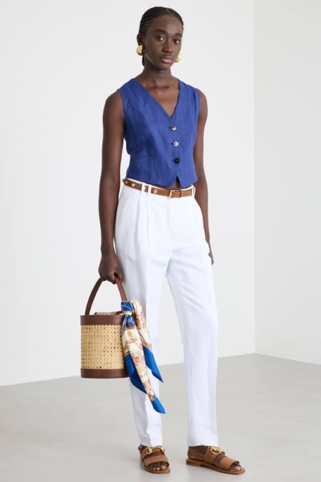 Gilet aderente in tela Intrend