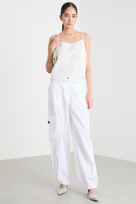 Sequin-embroidered mesh top Intrend