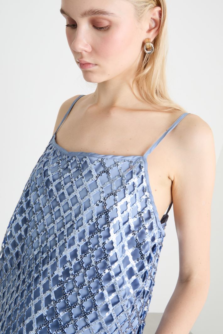 Sequin-embroidered mesh top Intrend - 3