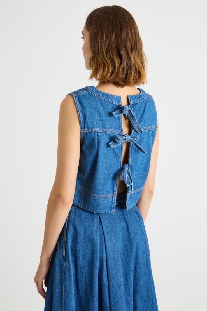 Denim crop top Intrend - 4