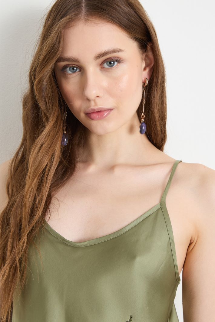 Embroidered satin top Intrend - 3