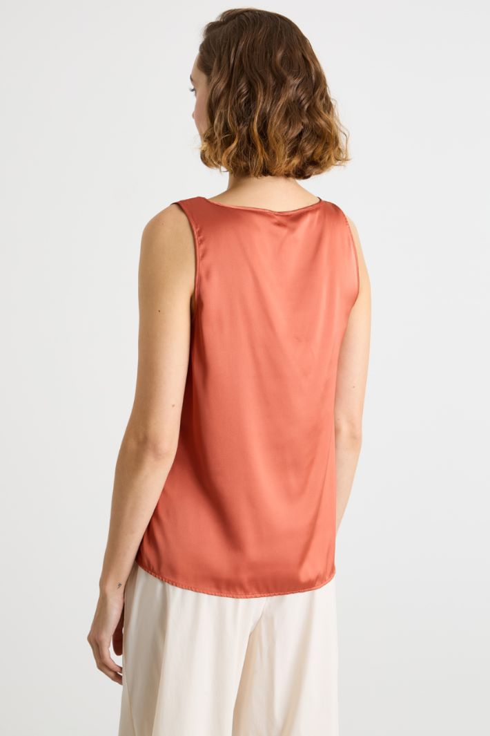 Lightweight stretch-satin top Intrend - 4