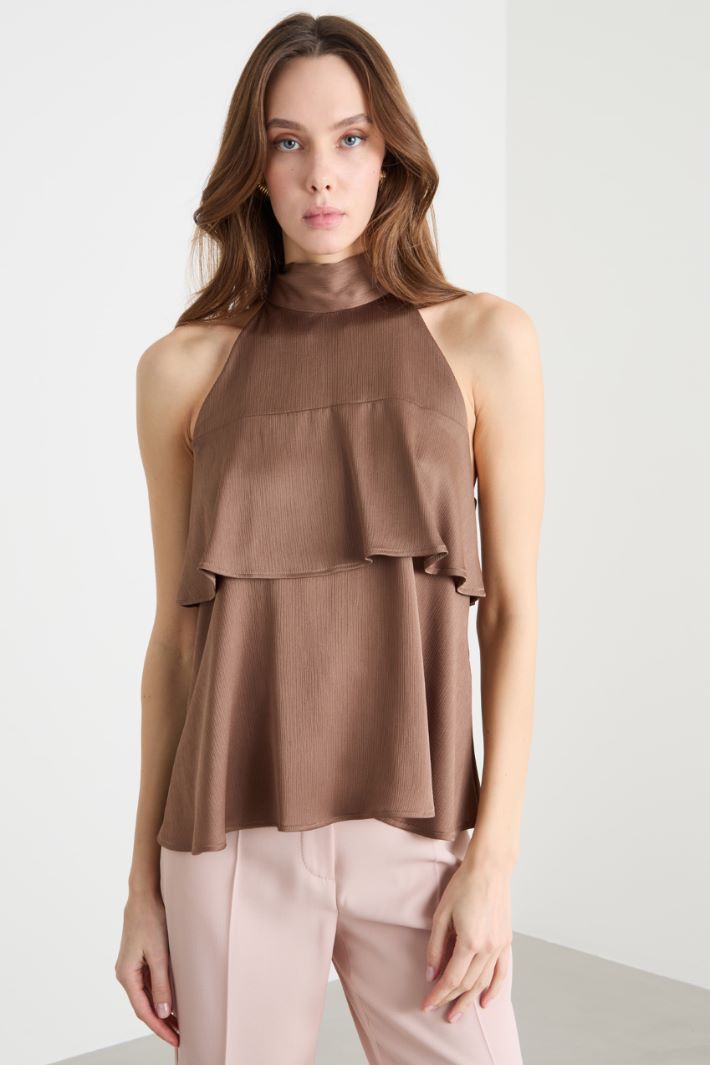 Double-Ruffle Crêpon Top Intrend - 2