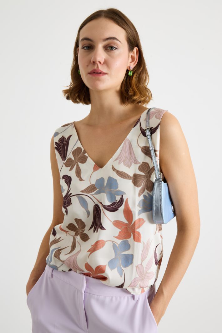 Sleeveless twill top Intrend - 2