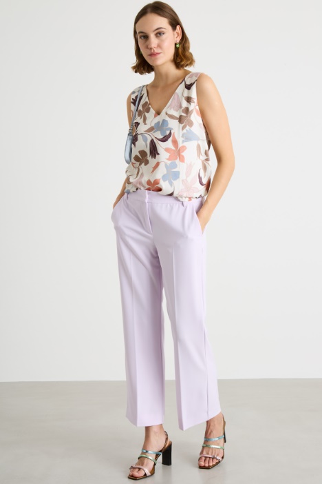 Sleeveless twill top Intrend