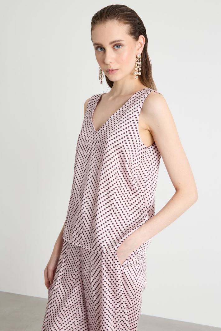 Sleeveless twill top Intrend - 2
