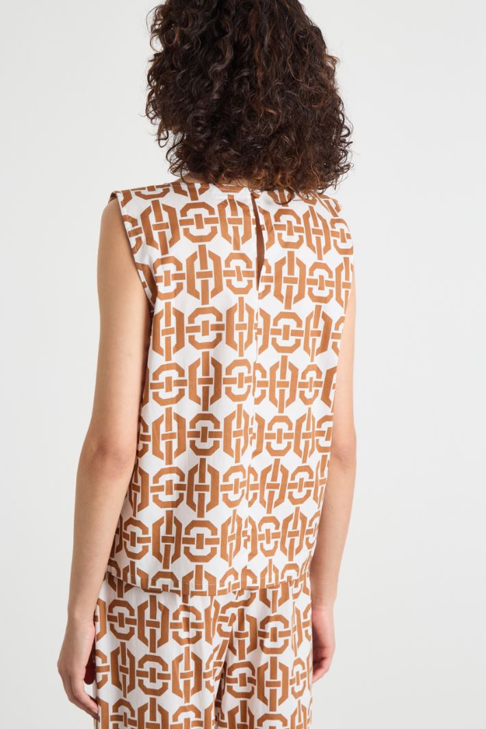 Top de popelina estampado Intrend - 4