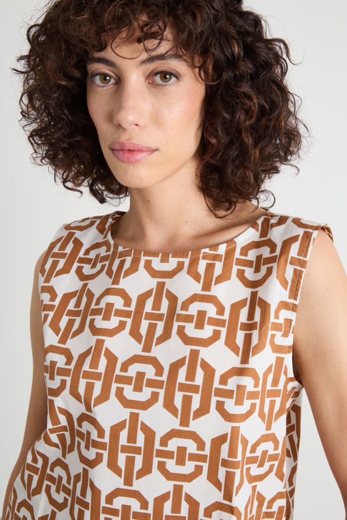 Top de popelina estampado Intrend - 3