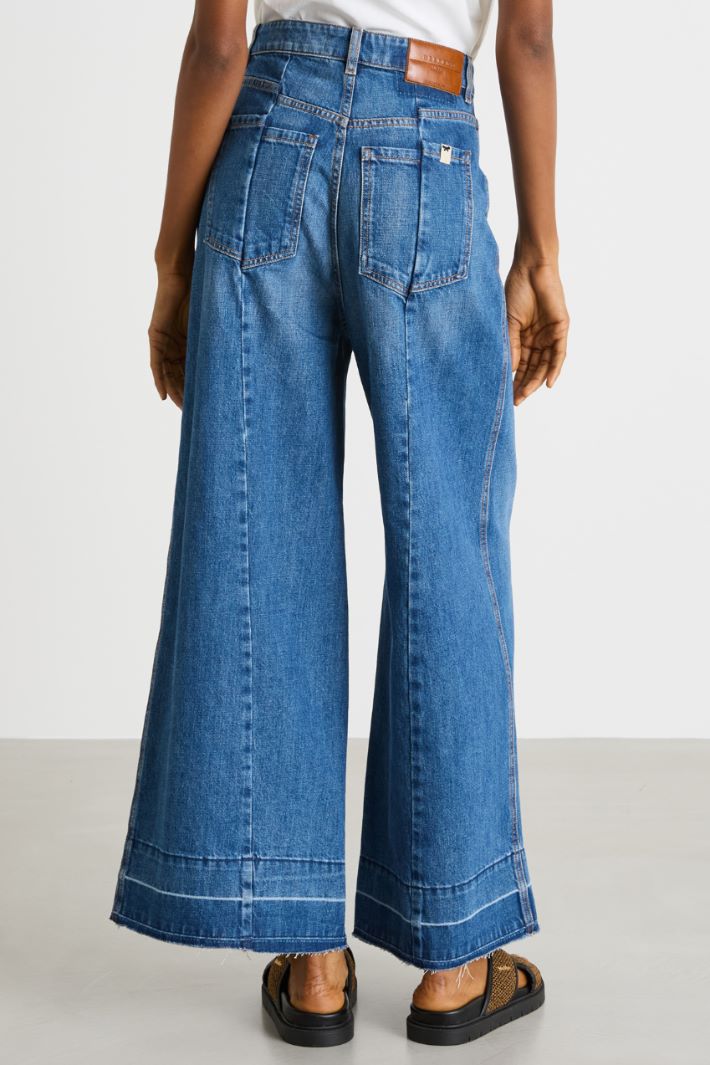 Wide-leg jeans with topstitching Intrend - 4