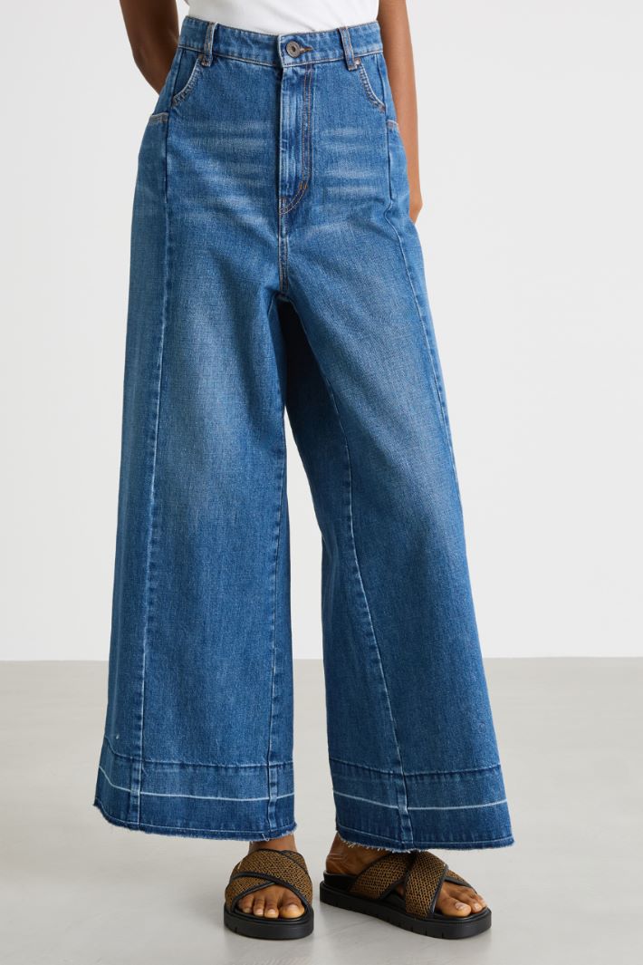 Wide-leg jeans with topstitching Intrend - 2
