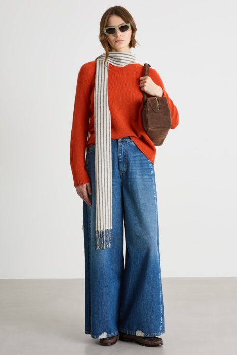 Patterned wide-leg jeans Intrend