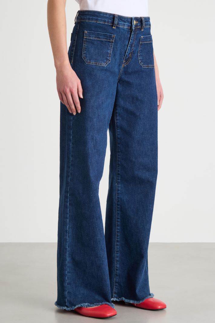 Wide-Leg Straight Jeans with Patch Pockets Intrend - 2