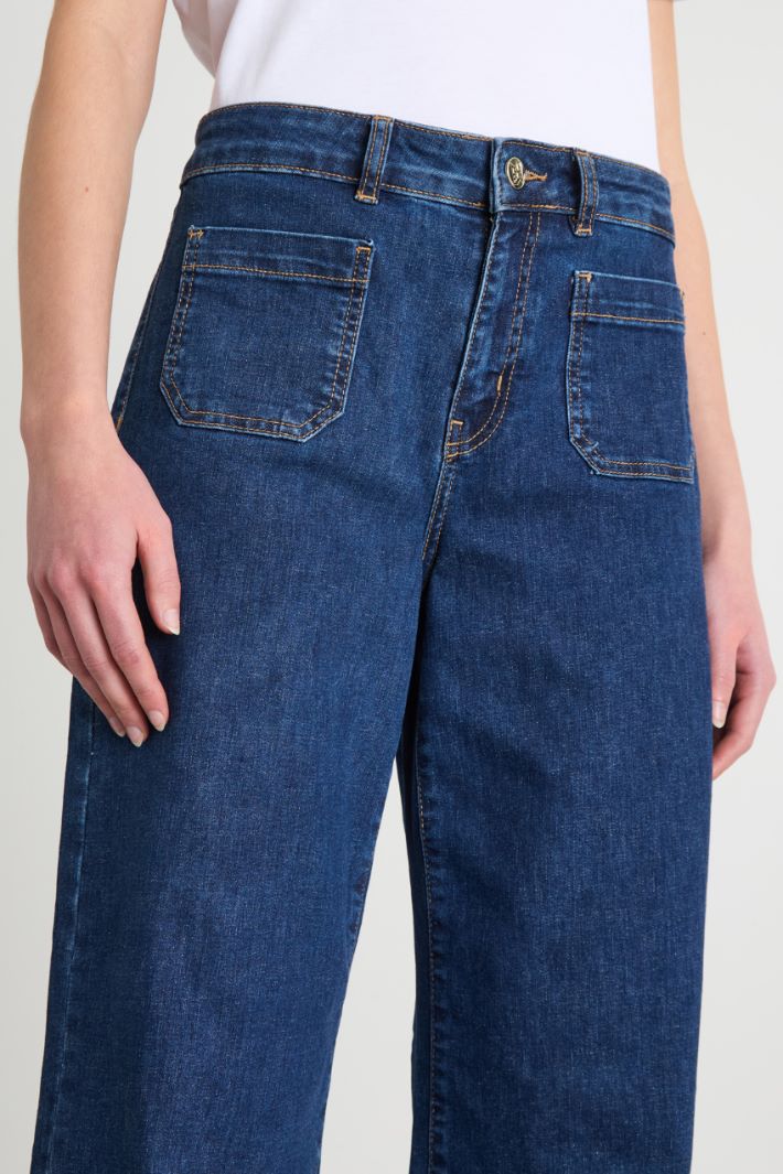 Wide-Leg Straight Jeans with Patch Pockets Intrend - 3