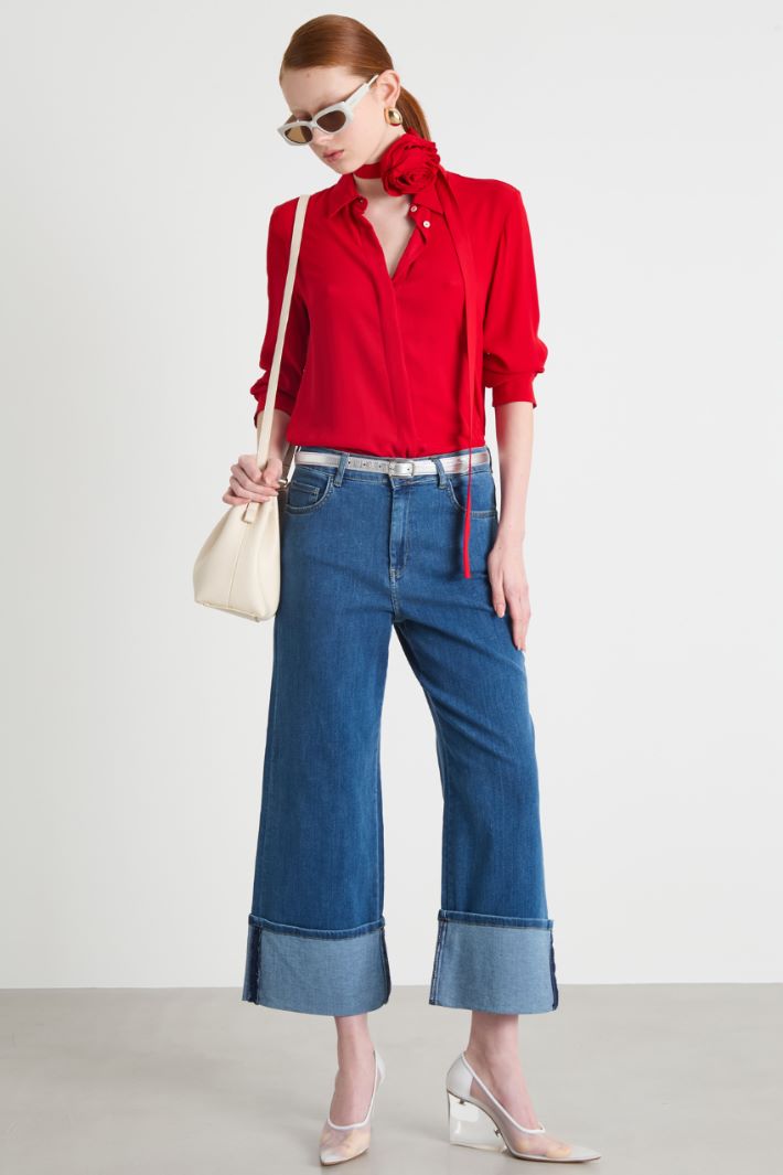 Jeans stretch con orlo risvoltato Intrend